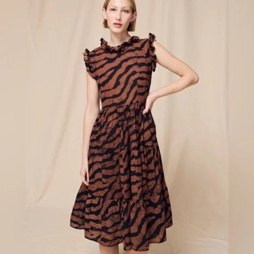 ❌SOLD❌ STUDIO 189 x J.CREW NWT Limited Edition Animal Print Midi Dress Sz Medium - Picture 3 of 11